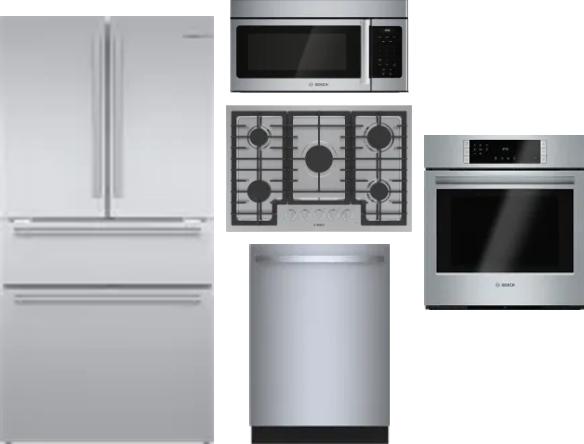 5 Piece Package Includes Refrigerator, Cooktop, Wall Oven, Microwave And Dishwasher