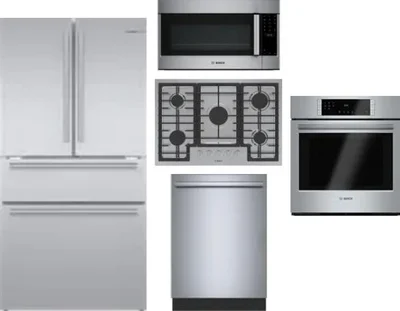 5 Piece Package Includes Refrigerator, Cooktop, Wall Oven, Microwave And Dishwasher