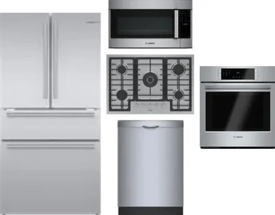 5 Piece Package Includes Refrigerator, Cooktop, Wall Oven, Microwave And Dishwasher