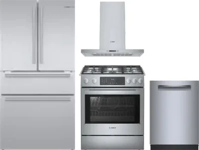 4 Piece Package Includes Refrigerator, Range, Hood And Dishwasher