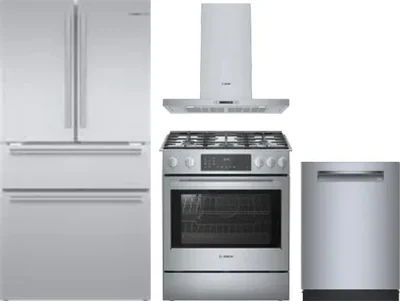 4 Piece Package Includes Refrigerator, Range, Hood And Dishwasher