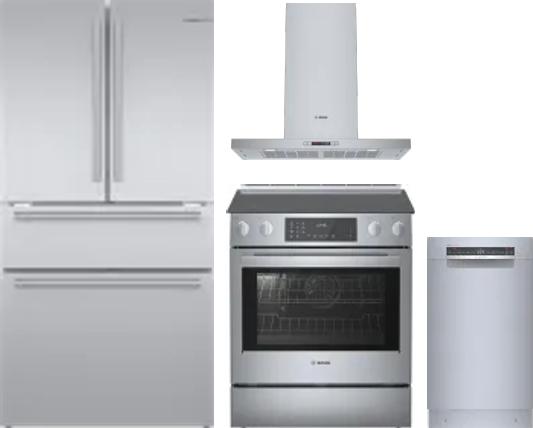 4 Piece Package Includes Refrigerator, Range, Hood And Dishwasher