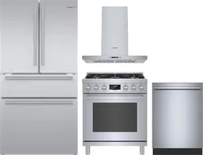 4 Piece Package Includes Refrigerator, Range, Hood And Dishwasher
