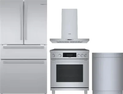 4 Piece Package Includes Refrigerator, Range, Hood And Dishwasher