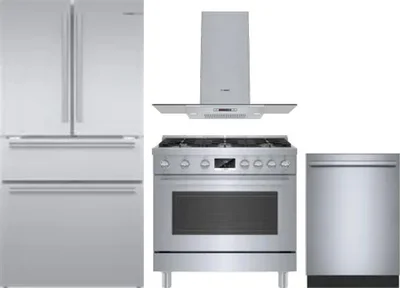 4 Piece Package Includes Refrigerator, Range, Hood And Dishwasher
