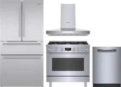 4 Piece Package Includes Refrigerator, Range, Hood And Dishwasher