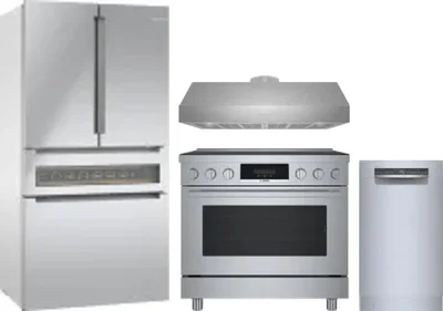 4 Piece Package Includes Refrigerator, Range, Hood And Dishwasher