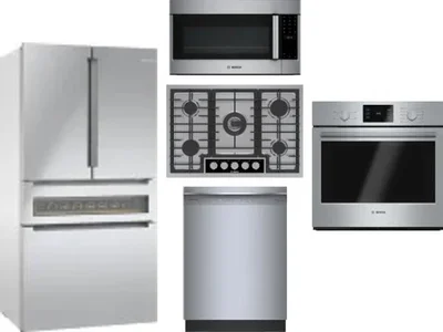 5 Piece Package Includes Refrigerator, Cooktop, Wall Oven, Microwave And Dishwasher