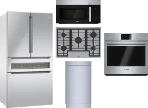 5 Piece Package Includes Refrigerator, Cooktop, Wall Oven, Microwave And Dishwasher