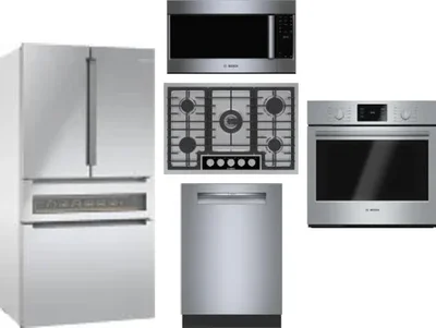5 Piece Package Includes Refrigerator, Cooktop, Wall Oven, Microwave And Dishwasher