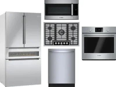 5 Piece Package Includes Refrigerator, Cooktop, Wall Oven, Microwave And Dishwasher