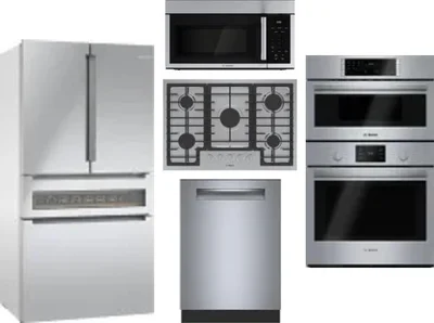 5 Piece Package Includes Refrigerator, Cooktop, Wall Oven, Microwave And Dishwasher