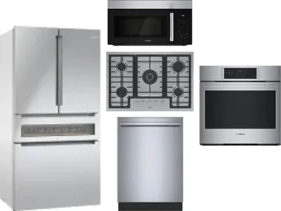 5 Piece Package Includes Refrigerator, Cooktop, Wall Oven, Microwave And Dishwasher