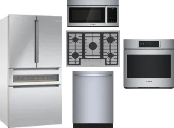 5 Piece Package Includes Refrigerator, Cooktop, Wall Oven, Microwave And Dishwasher