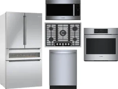 5 Piece Package Includes Refrigerator, Cooktop, Wall Oven, Microwave And Dishwasher