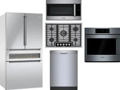 5 Piece Package Includes Refrigerator, Cooktop, Wall Oven, Microwave And Dishwasher