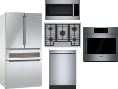 5 Piece Package Includes Refrigerator, Cooktop, Wall Oven, Microwave And Dishwasher