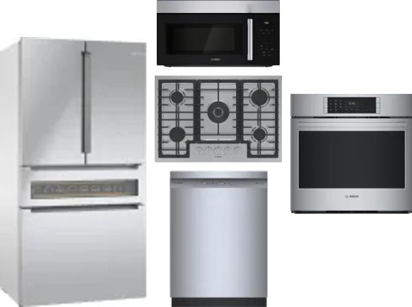 5 Piece Package Includes Refrigerator, Cooktop, Wall Oven, Microwave And Dishwasher