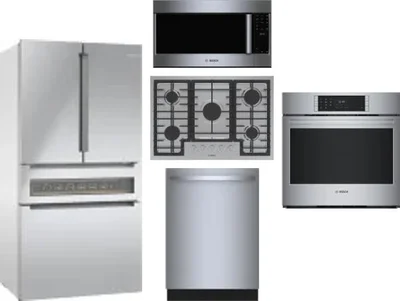 5 Piece Package Includes Refrigerator, Cooktop, Wall Oven, Microwave And Dishwasher