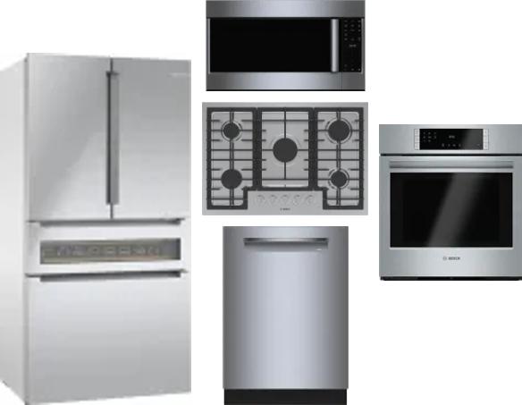 5 Piece Package Includes Refrigerator, Cooktop, Wall Oven, Microwave And Dishwasher