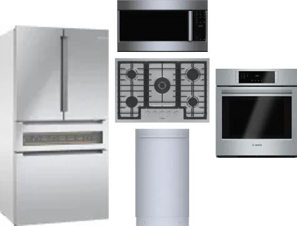 5 Piece Package Includes Refrigerator, Cooktop, Wall Oven, Microwave And Dishwasher