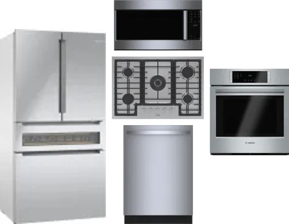 5 Piece Package Includes Refrigerator, Cooktop, Wall Oven, Microwave And Dishwasher