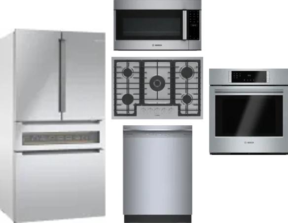 5 Piece Package Includes Refrigerator, Cooktop, Wall Oven, Microwave And Dishwasher