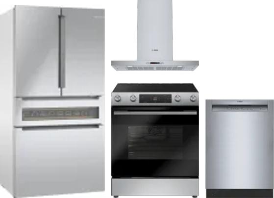 4 Piece Package Includes Refrigerator, Range, Hood And Dishwasher