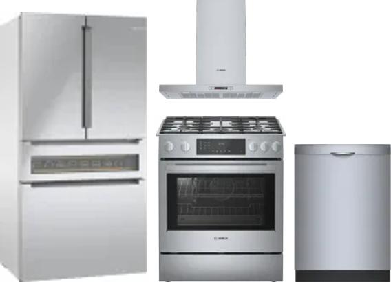 4 Piece Package Includes Refrigerator, Range, Hood And Dishwasher