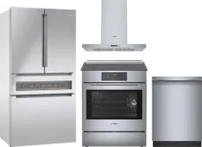 4 Piece Package Includes Refrigerator, Range, Hood And Dishwasher