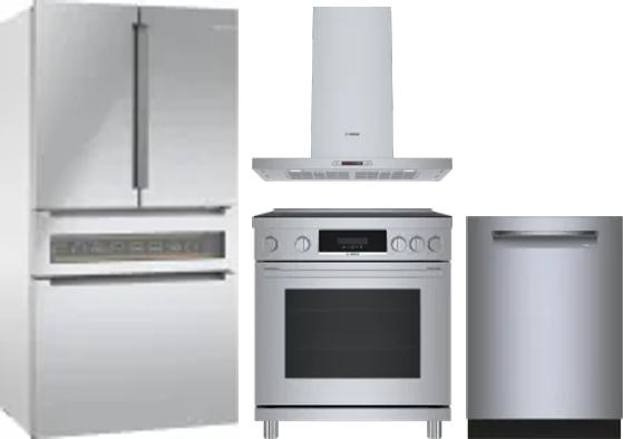 4 Piece Package Includes Refrigerator, Range, Hood And Dishwasher