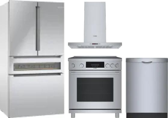 4 Piece Package Includes Refrigerator, Range, Hood And Dishwasher