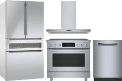 4 Piece Package Includes Refrigerator, Range, Hood And Dishwasher
