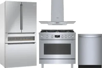 4 Piece Package Includes Refrigerator, Range, Hood And Dishwasher