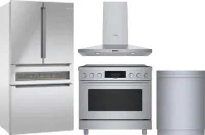 4 Piece Package Includes Refrigerator, Range, Hood And Dishwasher