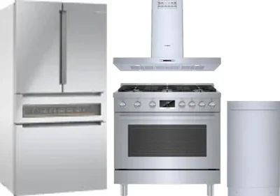 4 Piece Package Includes Refrigerator, Range, Hood And Dishwasher
