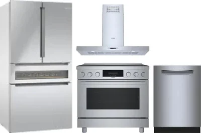 4 Piece Package Includes Refrigerator, Range, Hood And Dishwasher