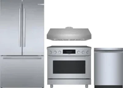 4 Piece Package Includes Refrigerator, Range, Hood And Dishwasher