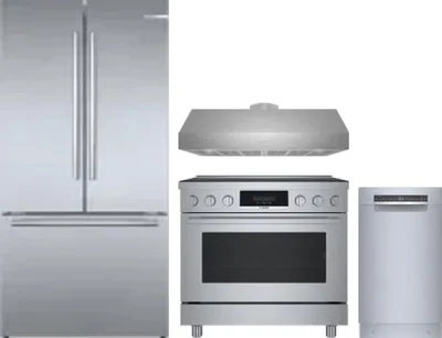 4 Piece Package Includes Refrigerator, Range, Hood And Dishwasher