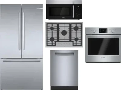 5 Piece Package Includes Refrigerator, Cooktop, Wall Oven, Microwave And Dishwasher