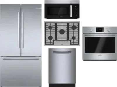 5 Piece Package Includes Refrigerator, Cooktop, Wall Oven, Microwave And Dishwasher