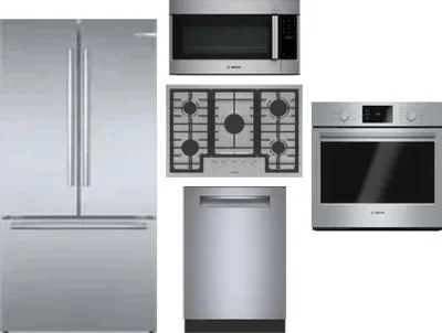 5 Piece Package Includes Refrigerator, Cooktop, Wall Oven, Microwave And Dishwasher