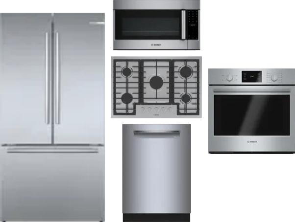 5 Piece Package Includes Refrigerator, Cooktop, Wall Oven, Microwave And Dishwasher