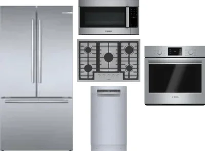 5 Piece Package Includes Refrigerator, Cooktop, Wall Oven, Microwave And Dishwasher