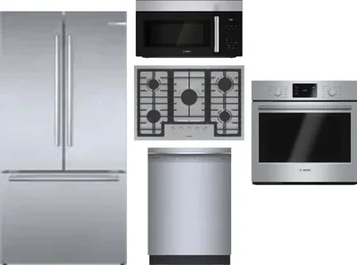 5 Piece Package Includes Refrigerator, Cooktop, Wall Oven, Microwave And Dishwasher