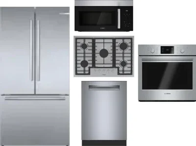 5 Piece Package Includes Refrigerator, Cooktop, Wall Oven, Microwave And Dishwasher