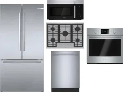 5 Piece Package Includes Refrigerator, Cooktop, Wall Oven, Microwave And Dishwasher