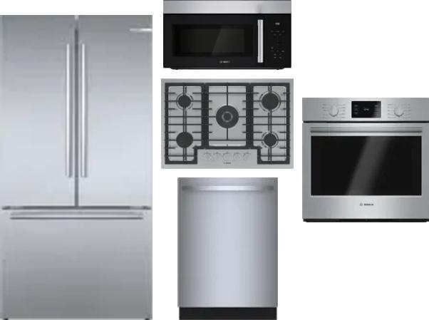 5 Piece Package Includes Refrigerator, Cooktop, Wall Oven, Microwave And Dishwasher