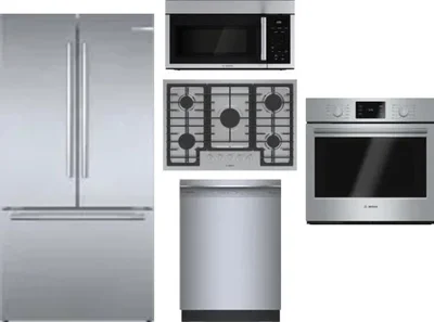 5 Piece Package Includes Refrigerator, Cooktop, Wall Oven, Microwave And Dishwasher