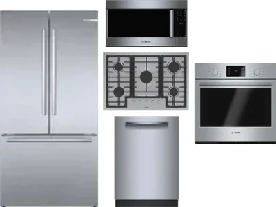 5 Piece Package Includes Refrigerator, Cooktop, Wall Oven, Microwave And Dishwasher